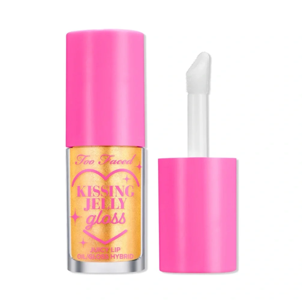 TOO FACED Kissing Jelly Hydrating Oil Lip Gloss – Pina Colada – Full Size .15 oz
